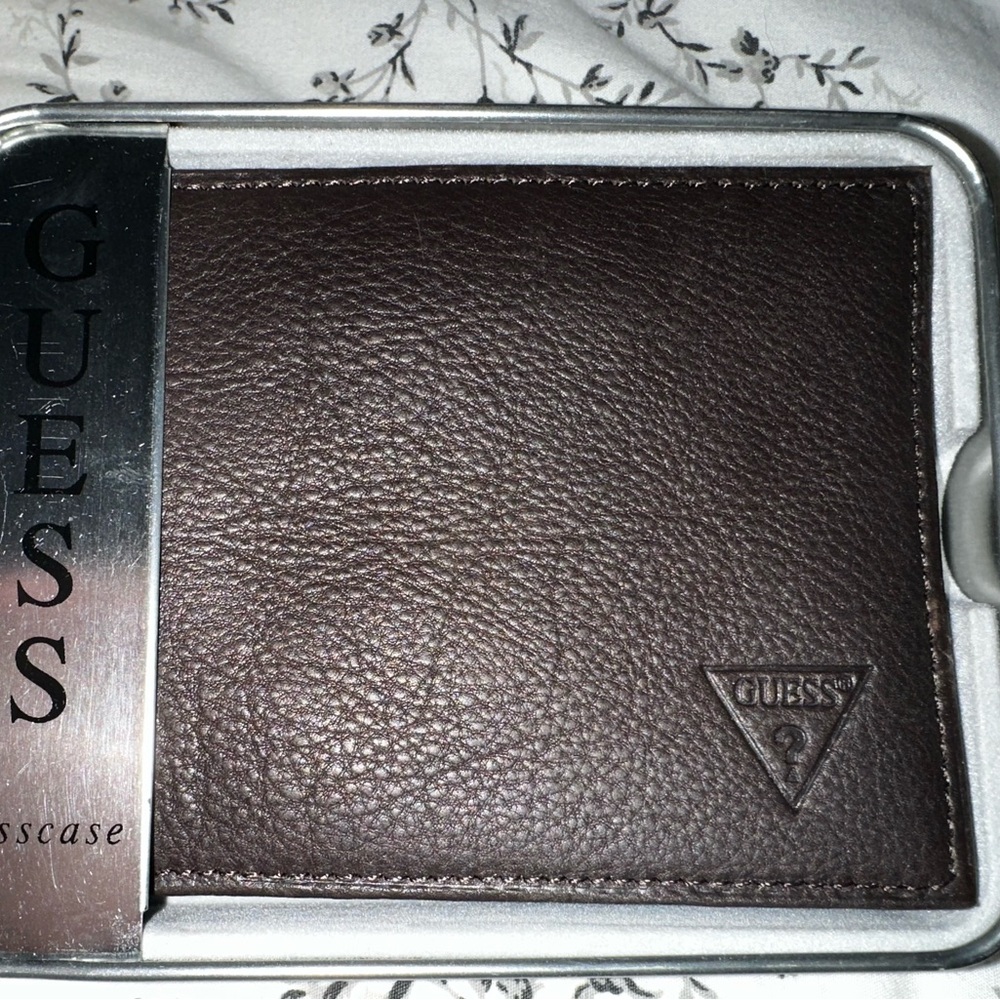 Guess Dark Brown Leather Card Holder